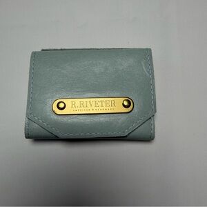 R.Riveter 1973  Leather Mini Wallet Teal/Seafoam NWOT